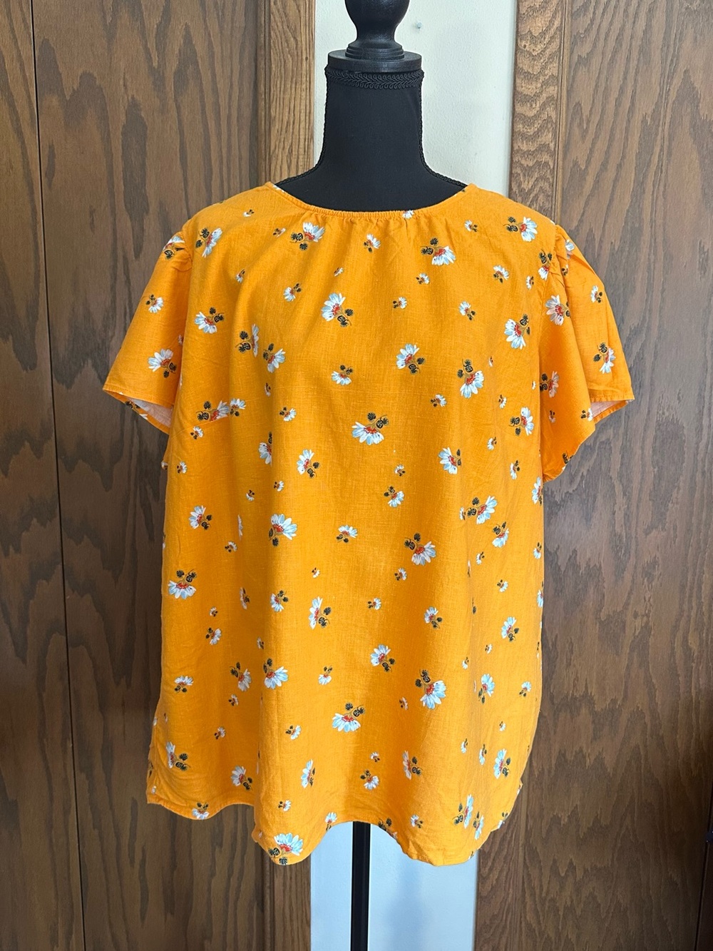 Women's Loft Linen Blend Floral Short-Sleeve Top